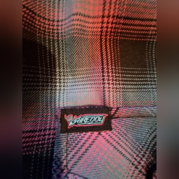 Mens Dixxon Shreddy Flannel XL Pink Blue Black - Picture 4 of 6